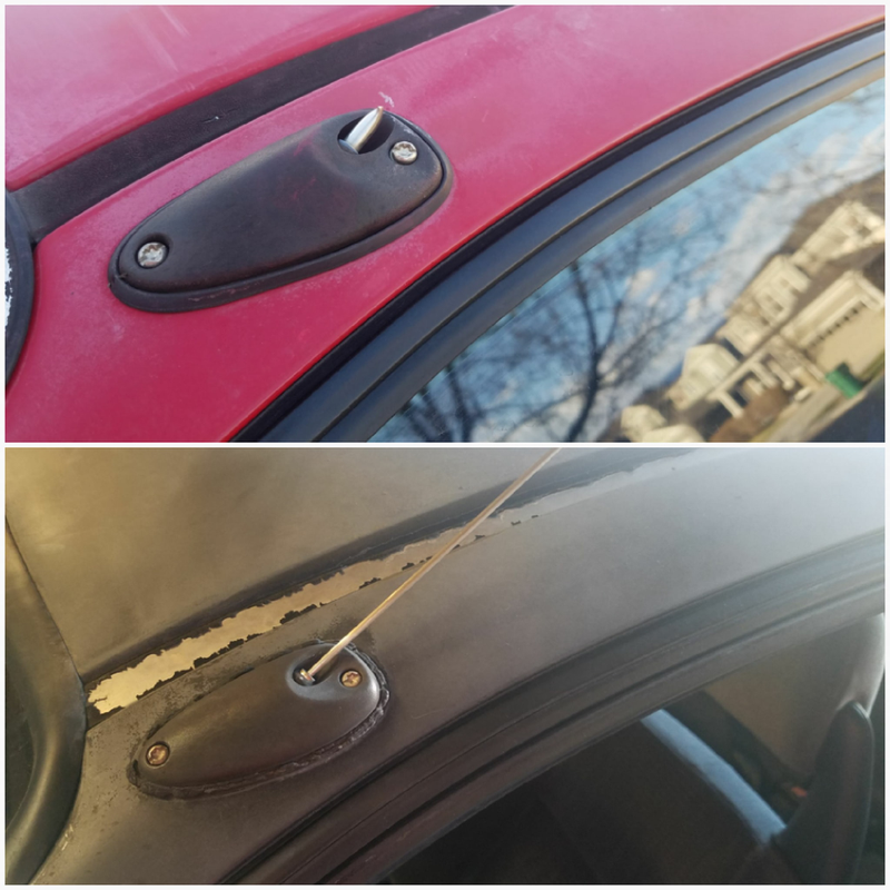 looks like the rubbers from the red civic will join the antenna from the black